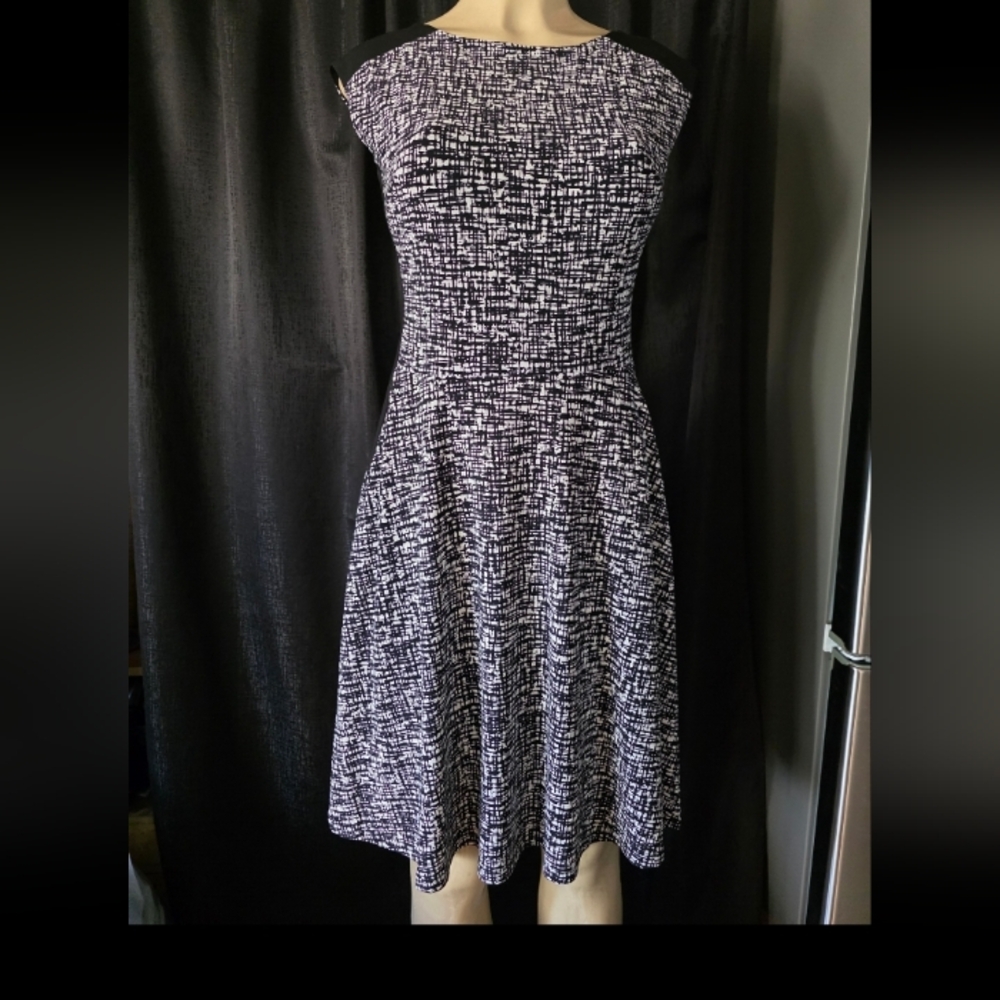 Ralph Lauren Monochrome Textured Midi Dress